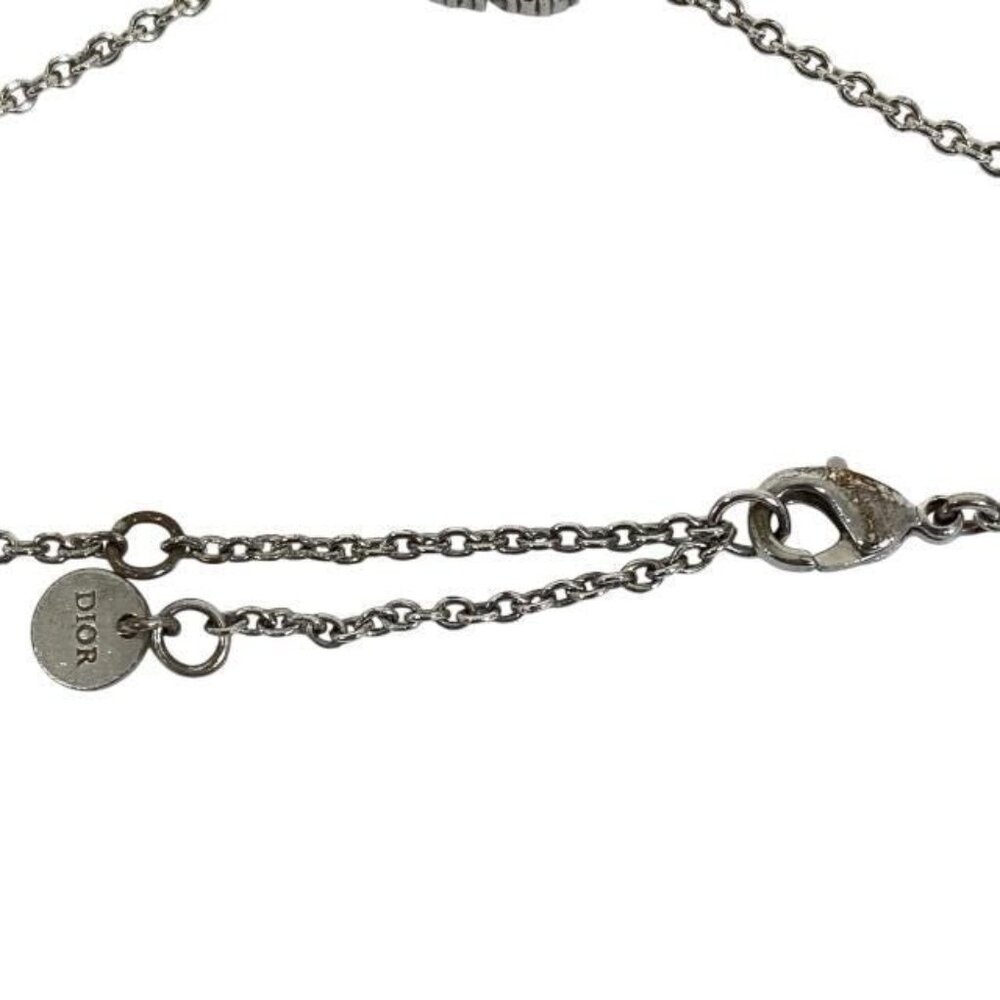 Christian Dior Bracelet Bangle Clair D LUNE CD Logo Metal Rhinestone Silver - Picture 8 of 8
